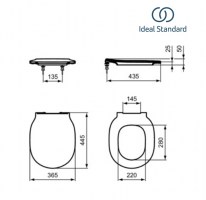 MEDIDAS ASIENTO y TAPA INODORO CONNECT AIR IDEAL STANDARD